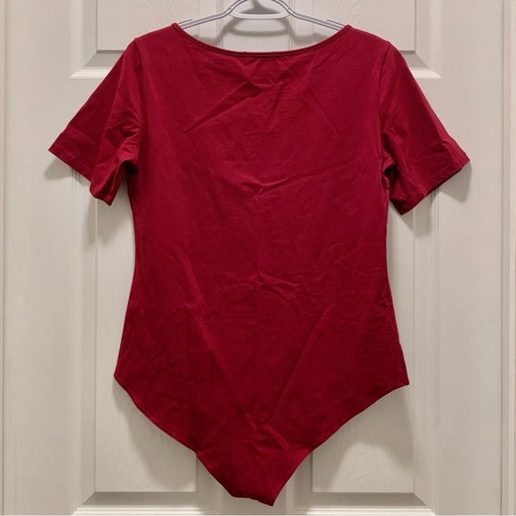 Round Collar Short Sleeve Basic Bodysuit - Picture 3 of 5